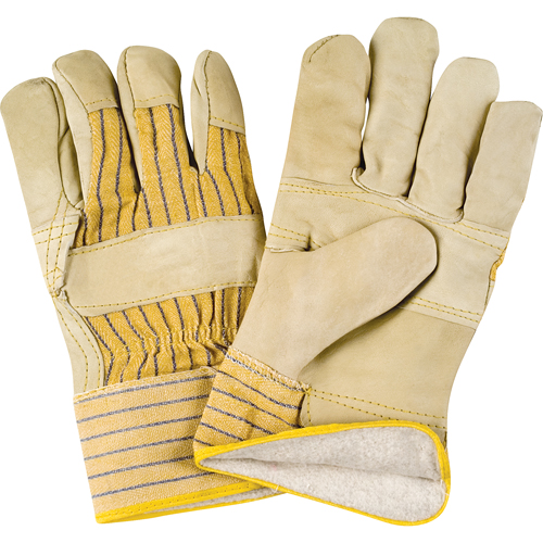 Gants d'ajusteur doubl&eacute;s pour l'hiver &agrave; paume renforc&eacute;e, Grand, Paume en Cuir fleur de vache, Doublure en Molleton de coton Nuna Depot Inc.