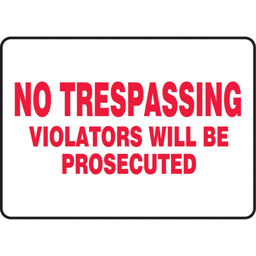 Enseigne  No Trespassing , 10" x 14", Vinyle, Anglais Nuna Depot Inc.
