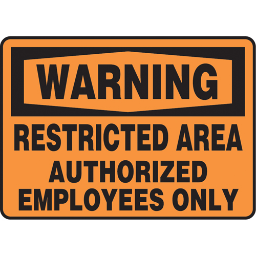 "Restricted Area" Sign, 10" x 14", Vinyl, English Nuna Depot Inc.