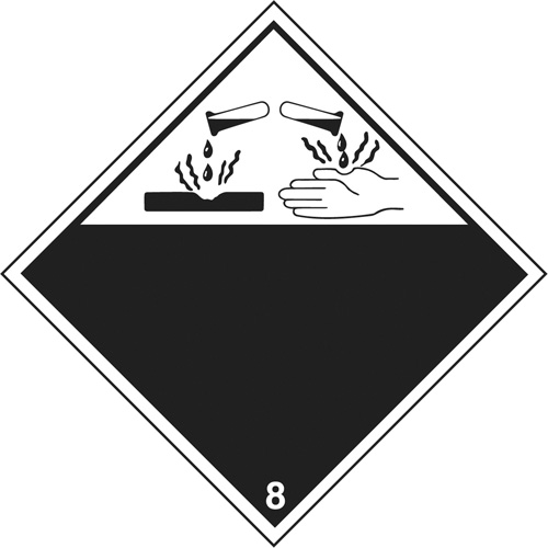 Plaque-&eacute;tiquette TMD mati&egrave;res corrisives, Plastique Nuna Depot Inc.