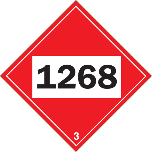 Plaque-&eacute;tiquette TMD 1268 pour distillats de p&eacute;trole, Plastique Nuna Depot Inc.