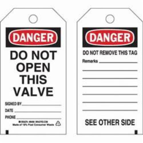 Self-Laminating Safety Tags, Polyester, 3" W x 5-3/4" H, English Nuna Depot Inc.