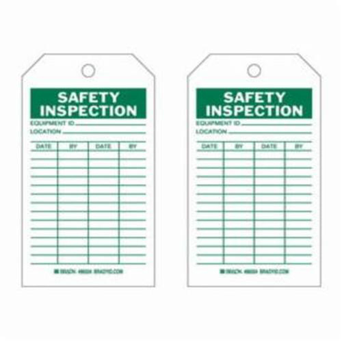 Safety Inspection Tags, Polyester, 4" W x 7" H, English Nuna Depot Inc.