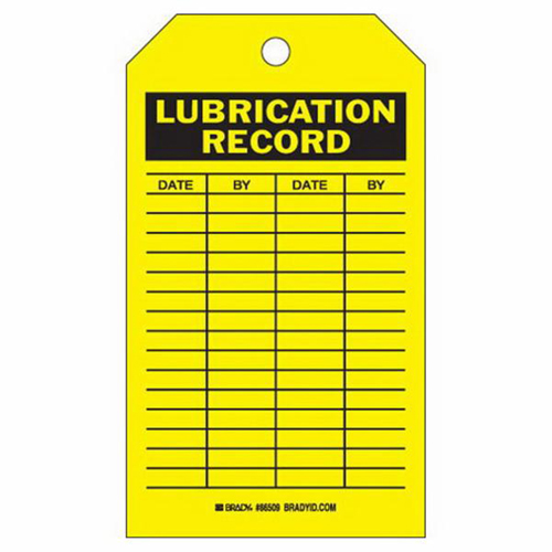 &eacute;tiquettes registres de lubrifications, Polyester, 4" la x 7" h, Anglais Nuna Depot Inc.