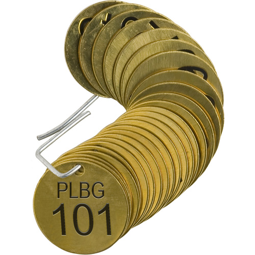 &eacute;tiquettes num&eacute;rot&eacute;es pour vannes PLPG, # 101-125, Laiton, 1,5" dia. Nuna Depot Inc.