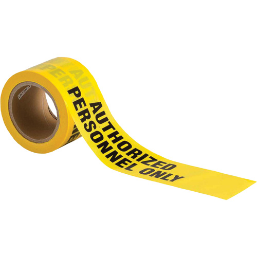Barricade Tape, English, 3" W x 200' L, 3 mils, Black on Yellow Nuna Depot Inc.