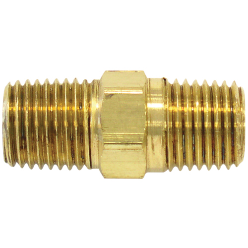 RACCORD HEXAGONAL,1/4"-1/4"NPT,LAITON, Laiton Nuna Depot Inc.