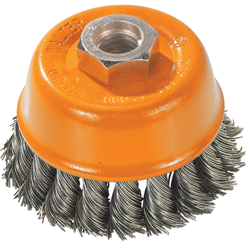 Brosse &agrave; fils nou&eacute;s torsad&eacute;s, 3" dia. x 5/8"-11 arbre Nuna Depot Inc.