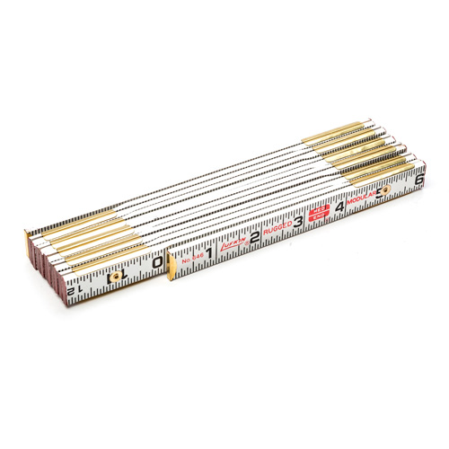 R&egrave;gle de maçon Red End, 6' lo, Bois, Graduations de 1/16" Nuna Depot Inc.