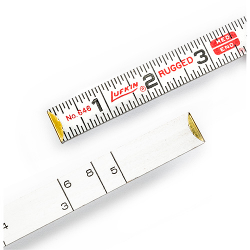 R&egrave;gle de maçon Red End, 6' lo, Bois, Graduations de 1/16" Nuna Depot Inc.