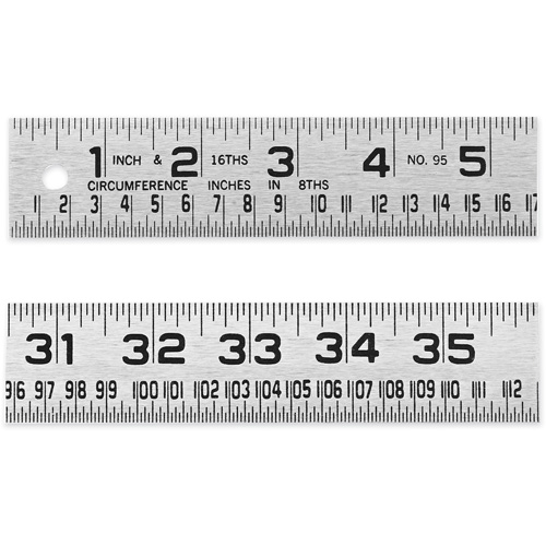 R&egrave;gle de circonf&eacute;rence pour ferblantier, 4' lo, Acier, Graduations de 1/16" Nuna Depot Inc.