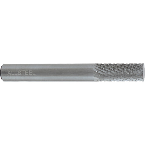 AllSteel Cylindrical Shape Carbide Burr, SA-5, 1/2" Dia., 1/4" Shank, 1" Depth of Cut Nuna Depot Inc.