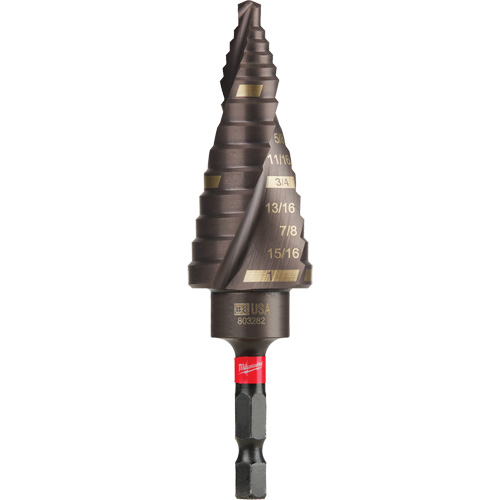#8 Shockwave Impact Duty Step Drill Bit, 1/2" - 1" , 1/16" Increments, Titanium Nuna Depot Inc.