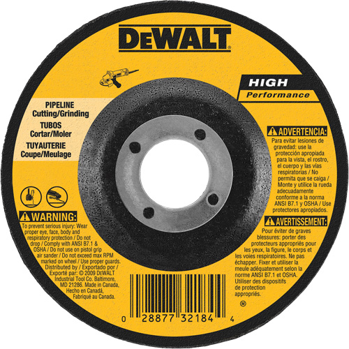 High Performance Pipeline Wheel, 5" x 1/8", 7/8" Arbor, Aluminum Oxide, Type 27 Nuna Depot Inc.