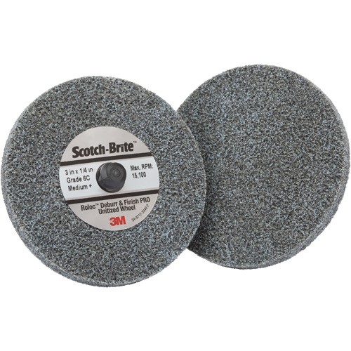 Roloc Deburr & Finish Pro TR Unitized Wheel, 3" x 1/4", Medium Grit, Ceramic Nuna Depot Inc.