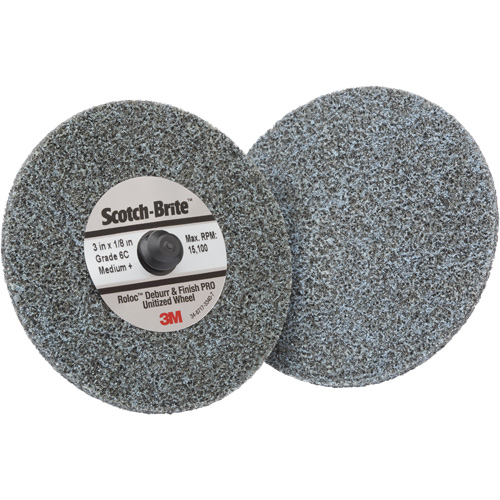 Roloc Deburr & Finish Pro TR Unitized Wheel, 3" x 1/8", Medium Grit, Ceramic Nuna Depot Inc.