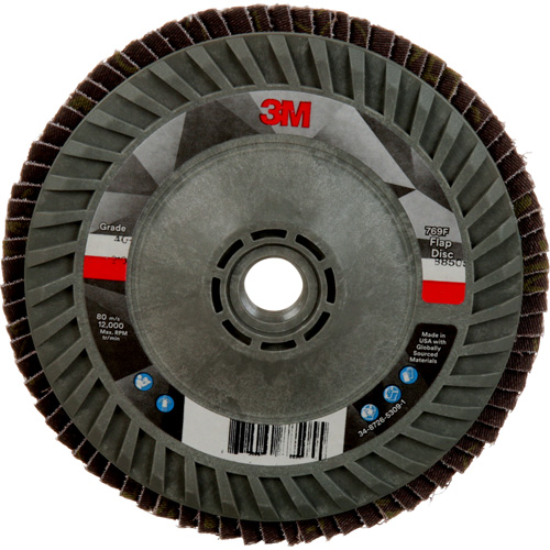Disque &agrave; lamelles &agrave; changement rapide 769F, 5" x 5/8"-11, Type 27, Grain 40+, C&eacute;ramique Nuna Depot Inc.
