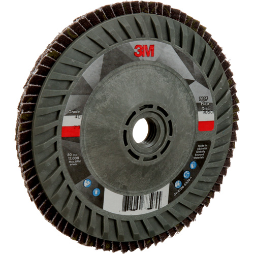 Disque &agrave; lamelles &agrave; changement rapide 769F, 5" x 5/8"-11, Type 27, Grain 40+, C&eacute;ramique Nuna Depot Inc.