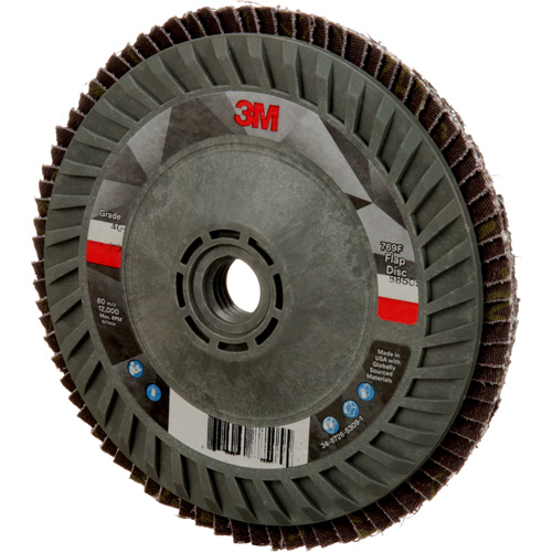 Disque &agrave; lamelles &agrave; changement rapide 769F, 5" x 5/8"-11, Type 27, Grain 40+, C&eacute;ramique Nuna Depot Inc.