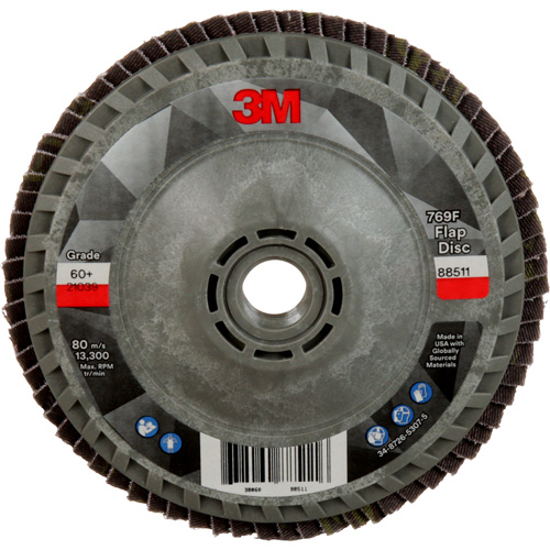 Disque &agrave; lamelles &agrave; changement rapide 769F, 4-1/2" x 5/8"-11, Type 27, Grain 60+, C&eacute;ramique Nuna Depot Inc.