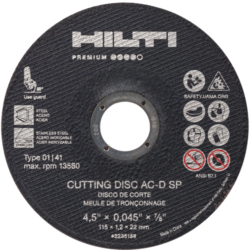 AC-D SP Cut-Off Wheel, 4-1/2" x 0.045", 7/8" Arbor, Type 1, 13580 RPM Nuna Depot Inc.