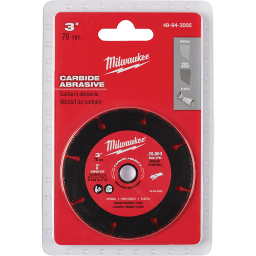 Lame abrasive au carbure, 3" x Arbre de 3/8", Carbure de silicium, 20 000 Tr/min Nuna Depot Inc.