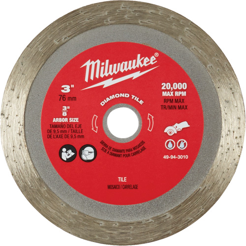 Lame pour coupe de carreaux, 3" x Arbre de 3/8", Losange, 20 000 Tr/min Nuna Depot Inc.