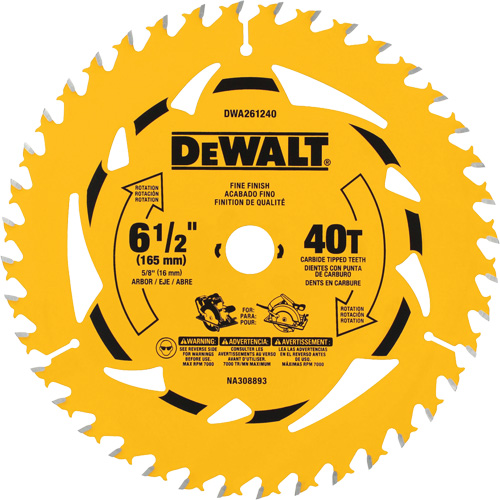 Lame de scie circulaire &agrave; charpente, 6-1/2", 40 dents, Pour Bois Nuna Depot Inc.