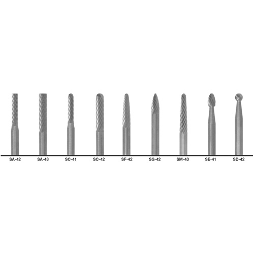1855 Double Cut Carbide Burr Set, 9 Pieces Nuna Depot Inc.