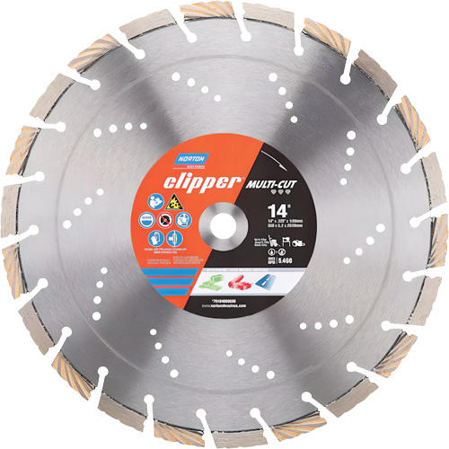 Clipper Multi-Cut Segmented Rim Diamond Blade, 14", Stone/Concrete Use Nuna Depot Inc.