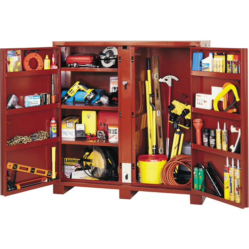 Jobsite Shelf Cabinet, Steel, 47.5 Cubic Feet, Red Nuna Depot Inc.