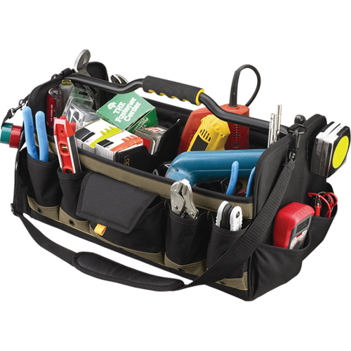 Sacs &agrave; outils souples &agrave; dessus ouvert de 20", Polyester, 27 pochettes, Noir Nuna Depot Inc.