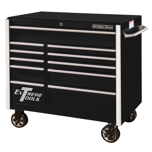 Armoire roulante pour outils s&eacute;rie RX, 11 tiroirs, 41-1/2" la x 25-1/2" p x 40-1/2" h, Noir Nuna Depot Inc.