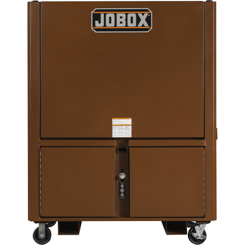 Coffre de chantier et surface de travail sur le terrain, 33" la x 63" p x 80" h, Acier, Rouge Nuna Depot Inc.