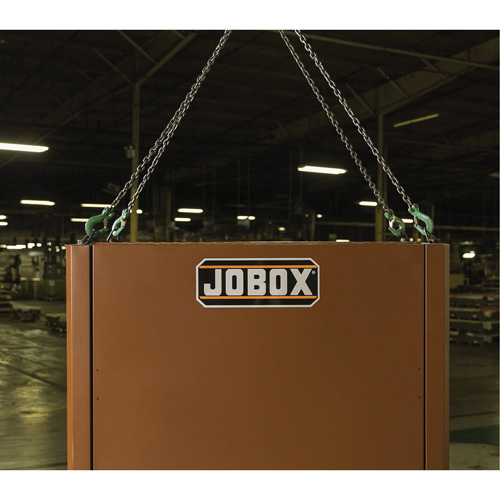 Coffre de chantier et surface de travail sur le terrain, 33" la x 63" p x 80" h, Acier, Rouge Nuna Depot Inc.