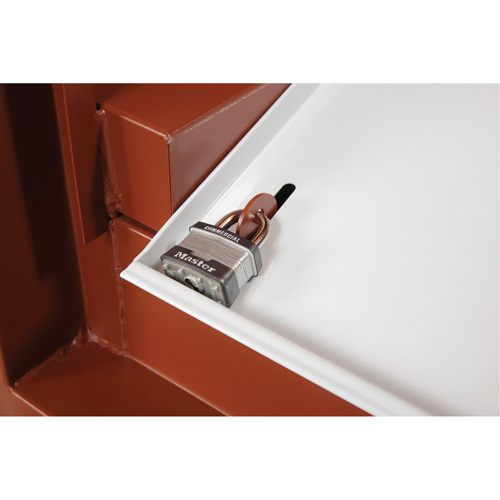 Coffre de chantier et surface de travail sur le terrain, 33" la x 63" p x 80" h, Acier, Rouge Nuna Depot Inc.