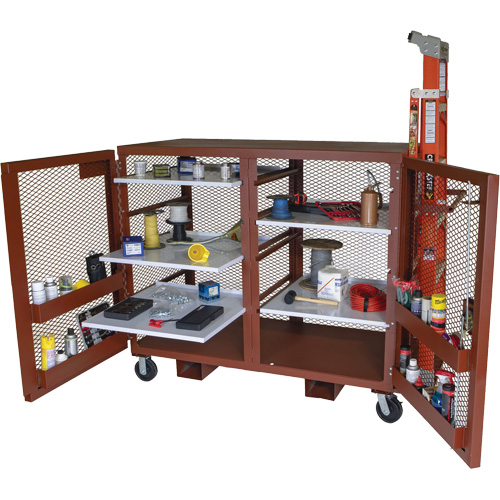 Armoire mobile en treillis, Acier, 49 pi³, Rouge Nuna Depot Inc.