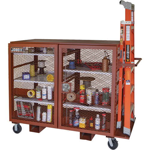 Armoire mobile en treillis, Acier, 49 pi³, Rouge Nuna Depot Inc.
