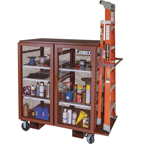 Armoire mobile en treillis, Acier, 37 pi³, Rouge Nuna Depot Inc.