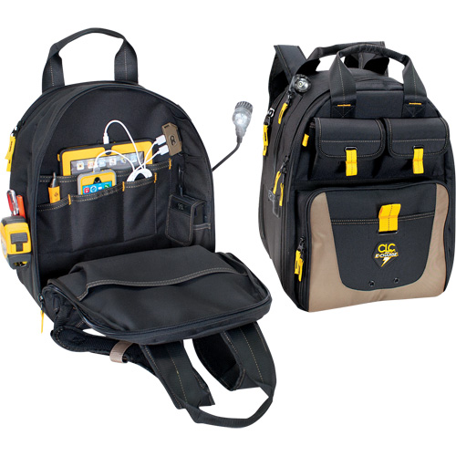 Sac &agrave; dos avec prises de recharge pour appareils &eacute;lectroniques, 15" lo x 10-1/2" la, Noir, Polyester Nuna Depot Inc.