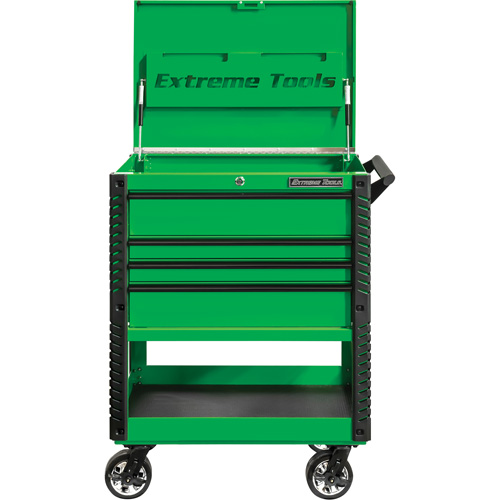 EX Deluxe Series Tool Cart, 4 Drawers, 22-7/8" L x 33" W x 44-1/4" H, Green Nuna Depot Inc.