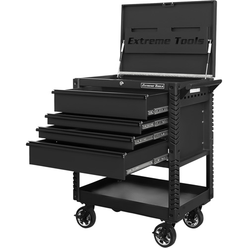 EX Deluxe Series Tool Cart, 4 Drawers, 22-7/8" L x 33" W x 44-1/4" H, Black Nuna Depot Inc.