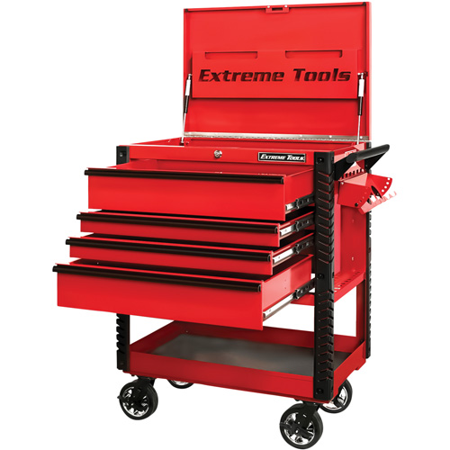 Chariot &agrave; outil s&eacute;rie EX de luxe, 4 tiroirs, 22-7/8" lo x 33" la x 44-1/4" h, Rouge Nuna Depot Inc.