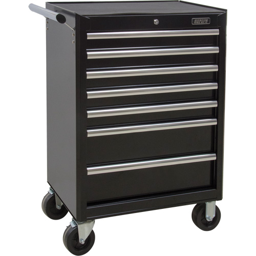Industrial Tool Cart, 7 Drawers, 27" W x 18-3/4" D x 39" H, Black Nuna Depot Inc.