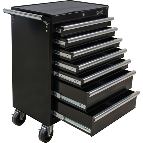 Industrial Tool Cart, 7 Drawers, 27" W x 18-3/4" D x 39" H, Black Nuna Depot Inc.