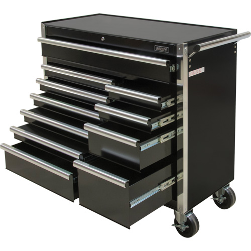Industrial Tool Cart, 11 Drawers, 41" W x 18-3/4" D x 39-1/3" H, Black Nuna Depot Inc.