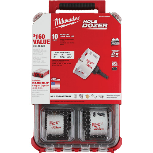 Trousse de scie cloche Packout Hole Dozer, 10 morceaux Nuna Depot Inc.
