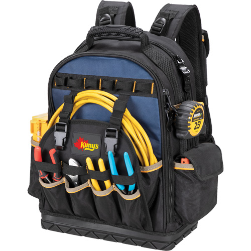 Sac &agrave; dos &agrave; outils &agrave; base moul&eacute;e, 18" lo x 13" la, Noir/Bleu, Balistique/Polyester Nuna Depot Inc.