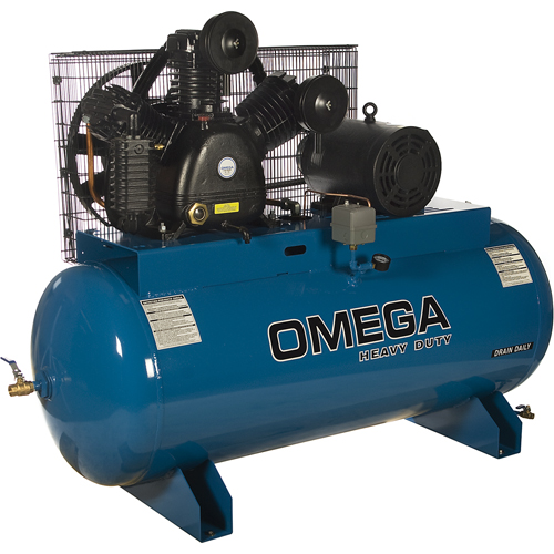 Compresseurs d'air s&eacute;rie industrielle - Compresseurs horizontaux - Deux &eacute;tages, 100 gal. (120 gal. US) Nuna Depot Inc.