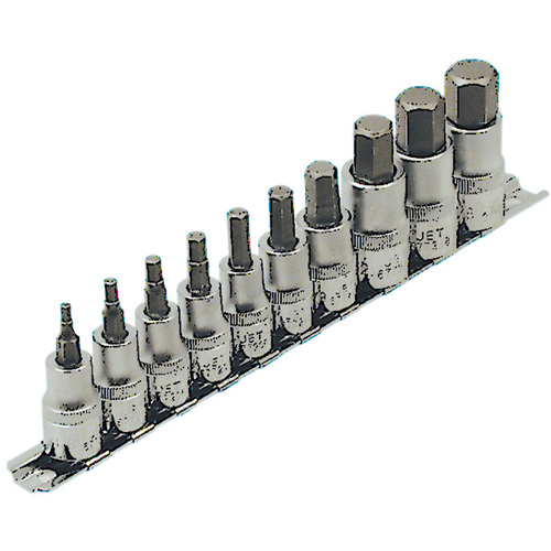 HSW3812-10 SAE Bit Socket Set, Hex, 1/2"/3/8" Drive, 10 Pcs Nuna Depot Inc.